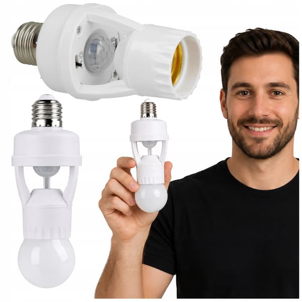 [pacza] E27-lamphållare med dag/natt-rörelsesensor 16–220 s O278