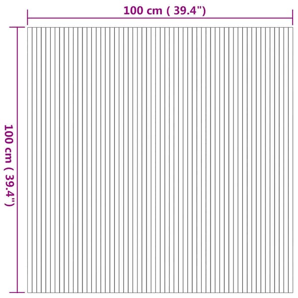 vidaXL Rektangulär matta, naturlig, 100x100 cm, bambu