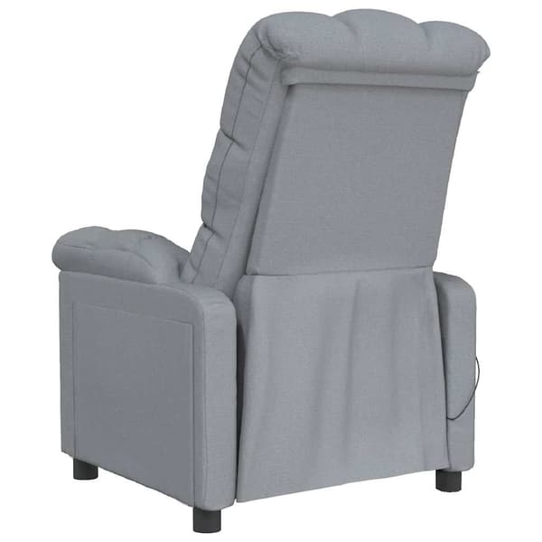 vidaXL Massagefåtölj, ljusgrå, tygklädsel