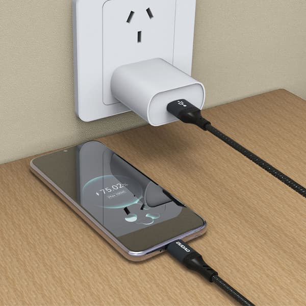 L3ST USB-A - USB-C 5A flettet kabel 1,2m - Sort