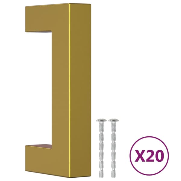 vidaXL skabsgreb, 20 stk., guld, 64 mm, rustfrit stål
