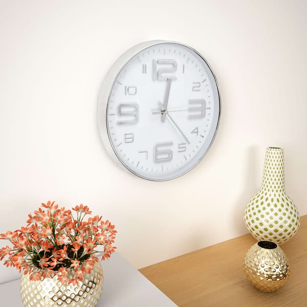 vidaXL Väggklocka, 30 cm, Silver