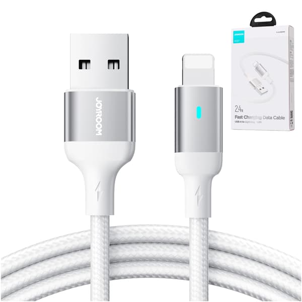 Kabel til iPhone A10-serien USB - Lightning 2.4A 1.2m hvid