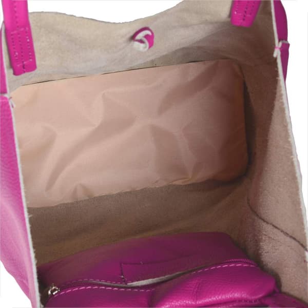 Let fuchsia læder shopper