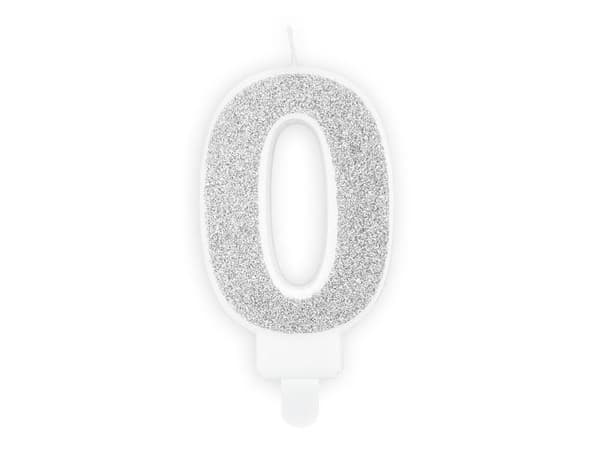 Fødselsdagslys 0 sølv 7cm