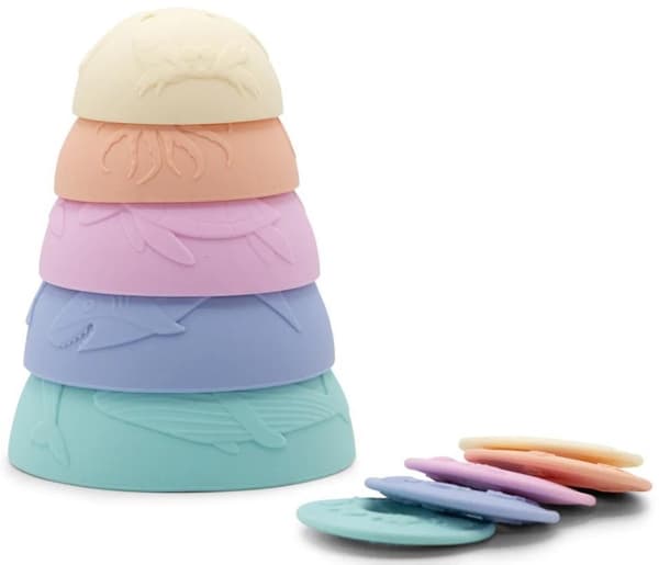Silikonekopper med synkeskiver, 5 stk., pastel