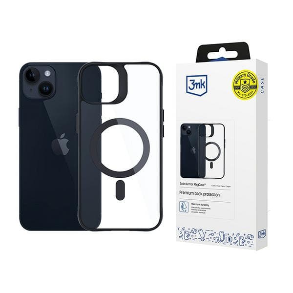 3mk Satin Armor-cover MagSafe til iPhone 14 Plus, sort