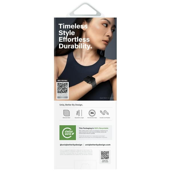 UNIQ Dante Pro Rem til Apple Watch 42/41/40mm Rustfrit Stål Grafit Sort