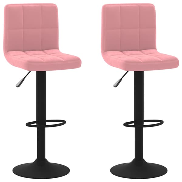 vidaXL Barstolar, set om 2, rosa, klädda i sammet
