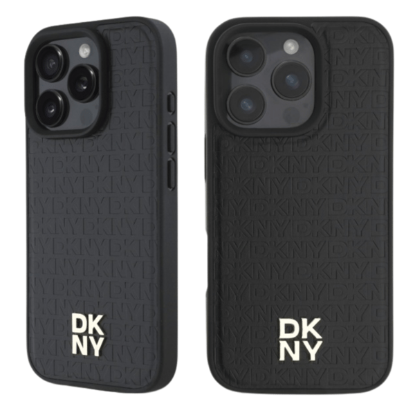 DKNY Repeat Pattern Stack Logo MagSafe-skal till iPhone 16 Pro Max, svart