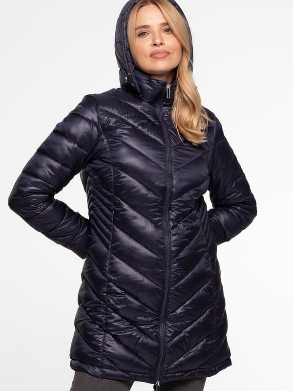 KNÄLÅNG QUILTAD JACKET FÖR DAMMER, ÖVERGÅNGSJACKA