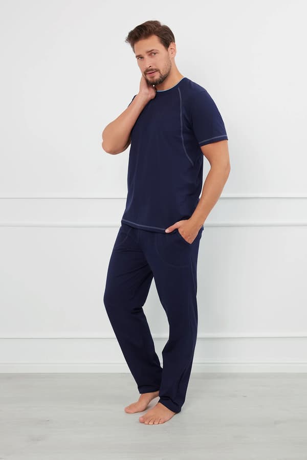 Salomon herrpyjamas, kortärmade, långbyxor, M/L