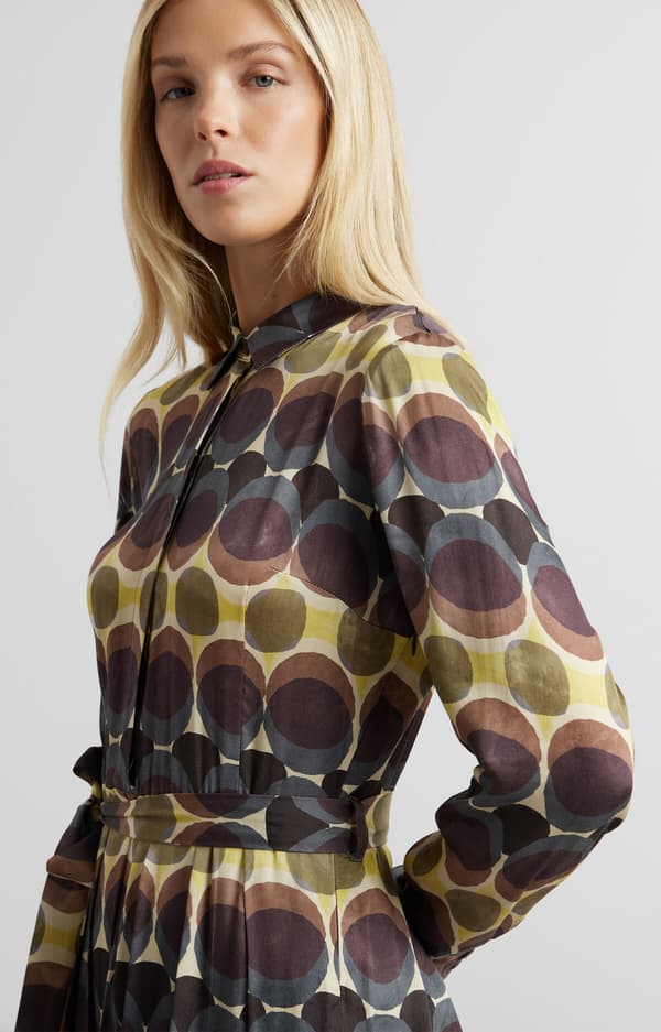 Printet midikjole 38