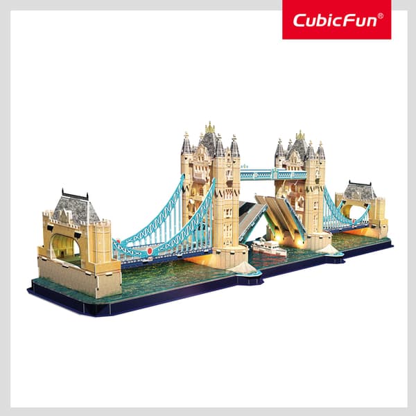 Kubisk kul. 3D LED-pussel. Tower Bridge. 220 bitar