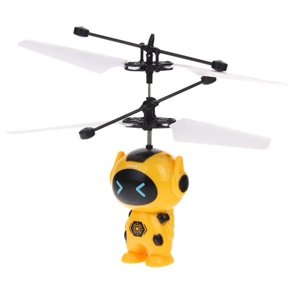 Flyvende Robot Håndstyret Drone Robot Propel Lys - Gul