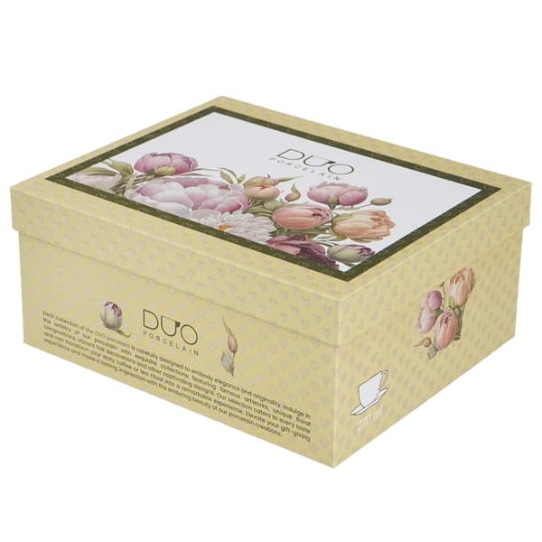 Sæt med 2 kopper og underkopper Peonies 270 ml