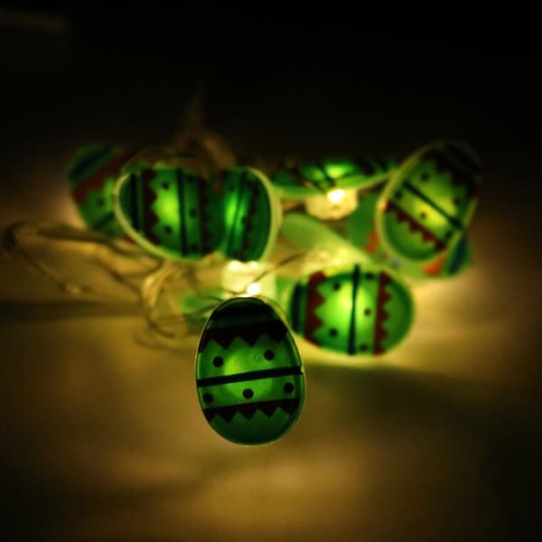 ÆG LYS GUIRLANDE LAMPER 10LED PÅSKEGRØN