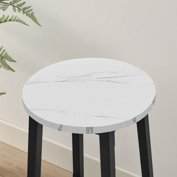 Loft Barstol - 65 cm Rund Marmor/Sort Køkkenstol