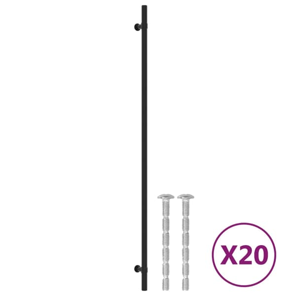 vidaXL skabsgreb 20 stk. sort 480 mm rustfrit stål