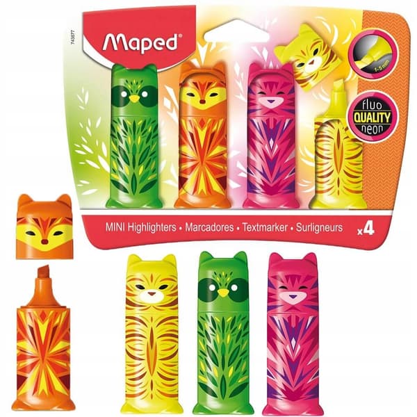 FLUO HIGHLIGHTER PEPS POCKET MINI FRIENDS MIX 4 FARVER