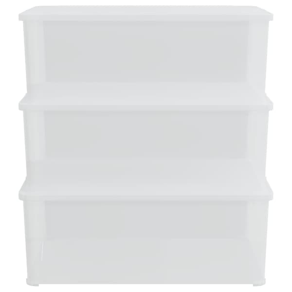 vidaXL Plastförvaringsbehållare, 3 st, 10 l, Stapelbara