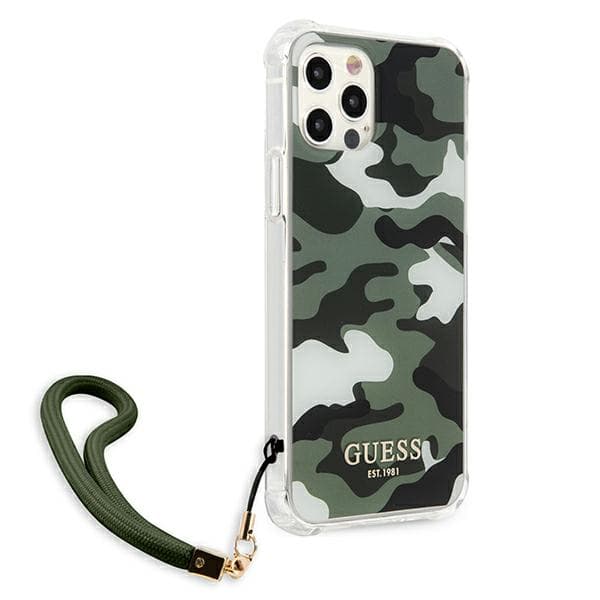 Guess Camo Collection-etui til iPhone 12/12 Pro, grøn