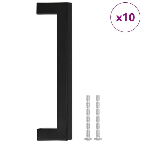 vidaXL skabsgreb 10 stk. sort 128 mm rustfrit stål