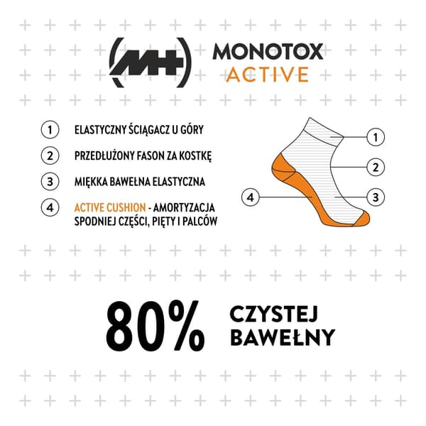 Udsalg - Monotox Basics Ankelsokker Active Cushion Hvide 2-pak (MX20008) 35-38
