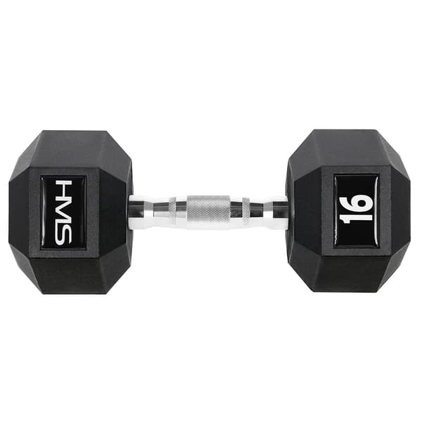 Gummibelagd hantel 16 kg HEX PRO HMS