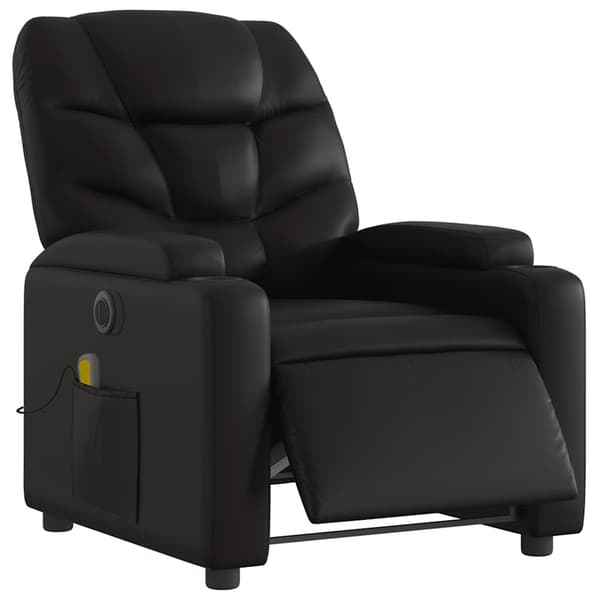 vidaXL elektrisk lænestol med massagefunktion, sort, kunstlæder