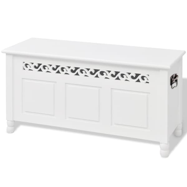 vidaXL Bänk i barockstil vit MDF