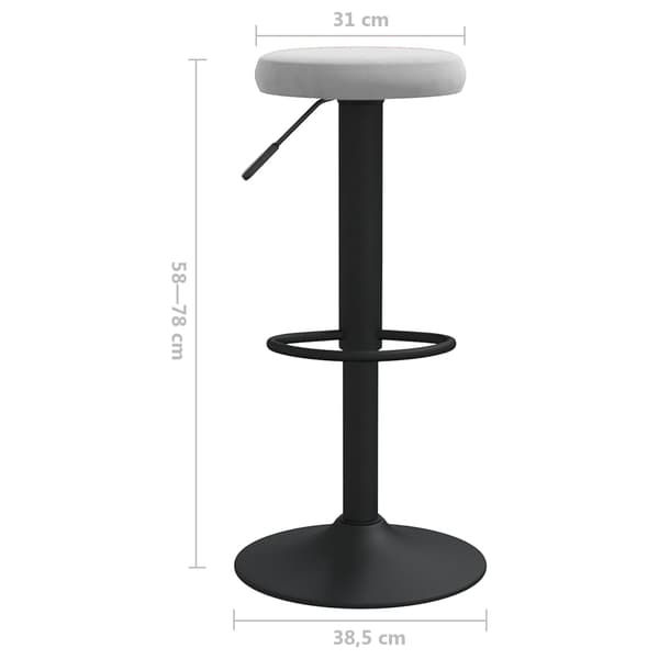 vidaXL Barstolar, set om 2, ljusgrå, klädda i sammet