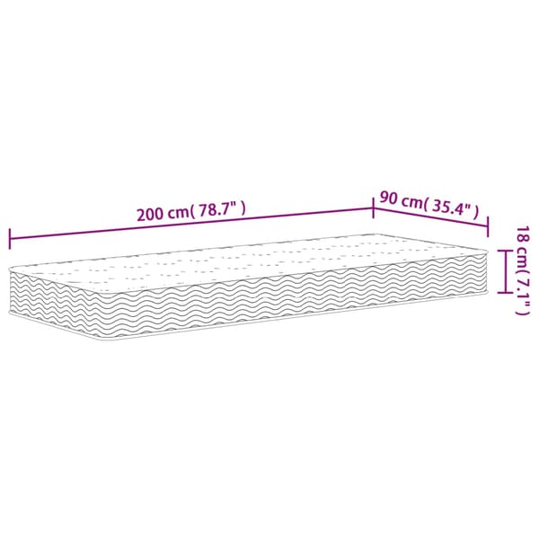 vidaXL Bonnell springmadras, medium fasthed, 90x200 cm