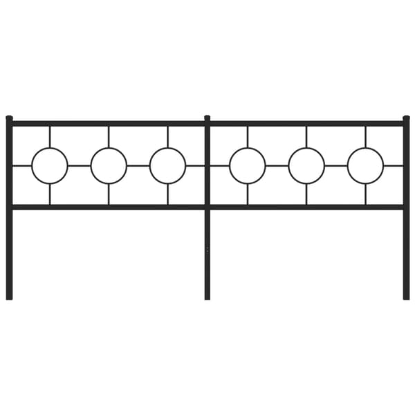 vidaXL metalsengegavl, sort, 193 cm