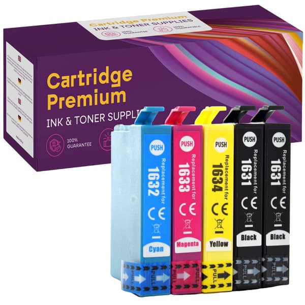 5x blækpatroner til Epson GP-E1636CMYKK