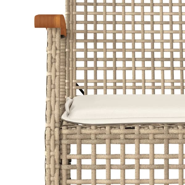 vidaXL 3-delat trädgårdsmöbelset med kuddar, beige, polyrotting