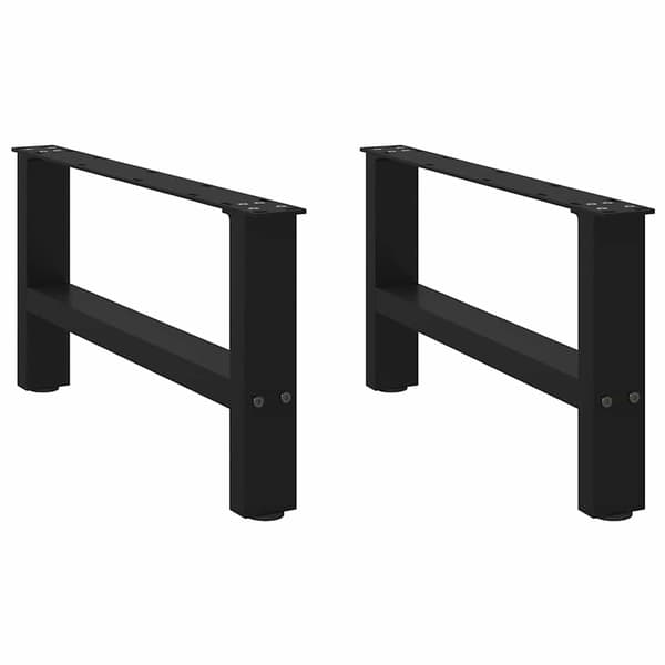vidaXL sofabordsben, sorte, 2 stk., 70x(30-31) cm, stål