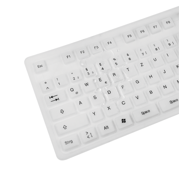 Flexibelt vattentätt LogiLink USB + PS/2 silikontangentbord i rullformat
