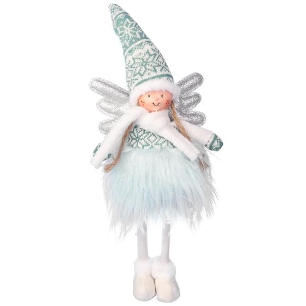 Juleengel på fod, grøn, 54 cm