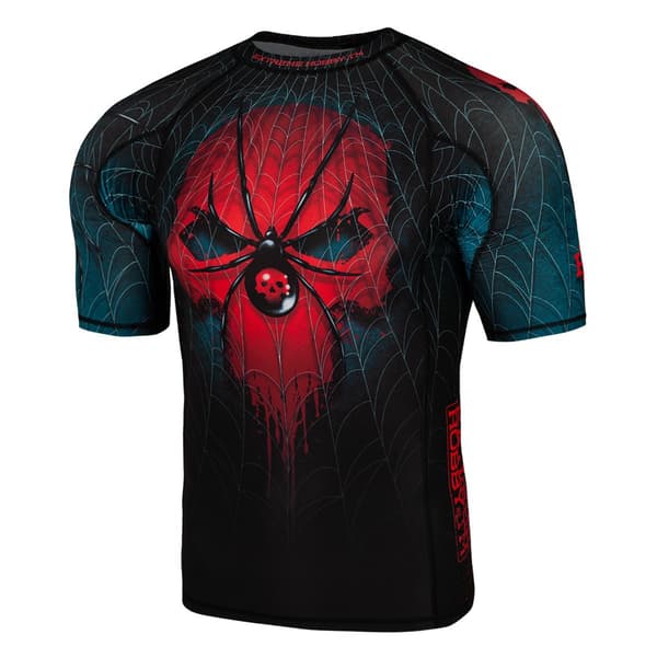 Herre kortærmet rashguard WIDOW S SORT