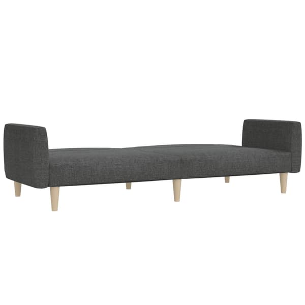 vidaXL 2-sits bäddsoffa, mörkgrå, klädd i tyg