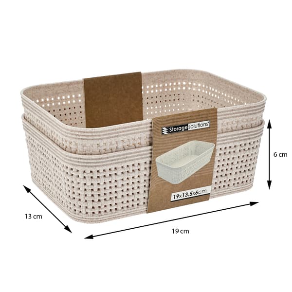 Beige förvaringskorgar, 2 st.