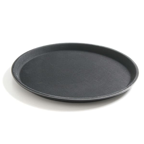 Rund, halkfri serveringbricka, diameter 40 cm - svart