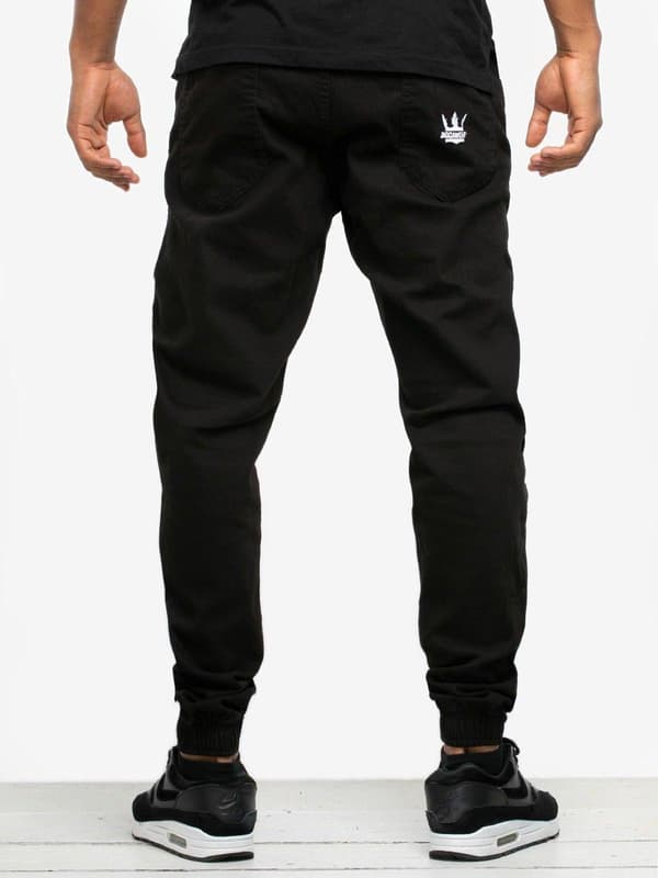 Jigga Crown Stitch Sort/Hvide Store Joggingbukser