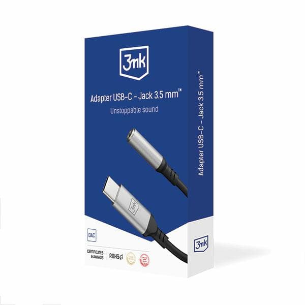 Ljudadapter 3mk USB-C - Jack 3,5 mm (hona), silver