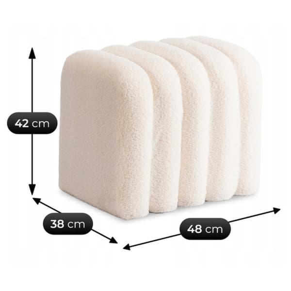 Klädd KARBON Puff, Cremefärgad sits, Modern
