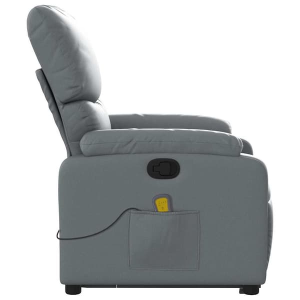 vidaXL Lyftbar massagefåtölj, grå, konstläder