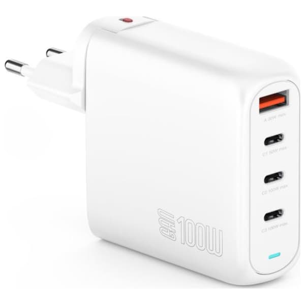 4smarts Flex Pro 100W Väggladdare 3xUSB-C + 1xUSB-A Vit