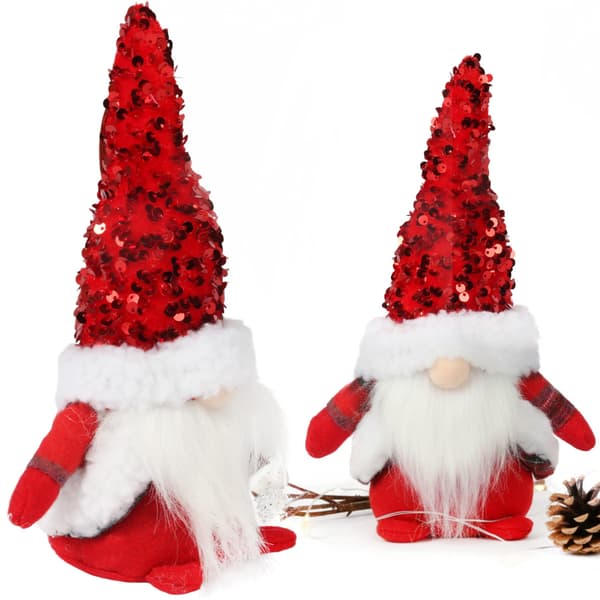 Julegrasprydnad med dværgtomte, gave 25 cm