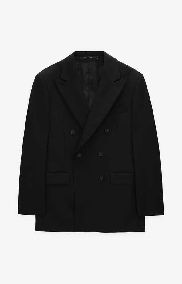 Slimfit uldjakke 56